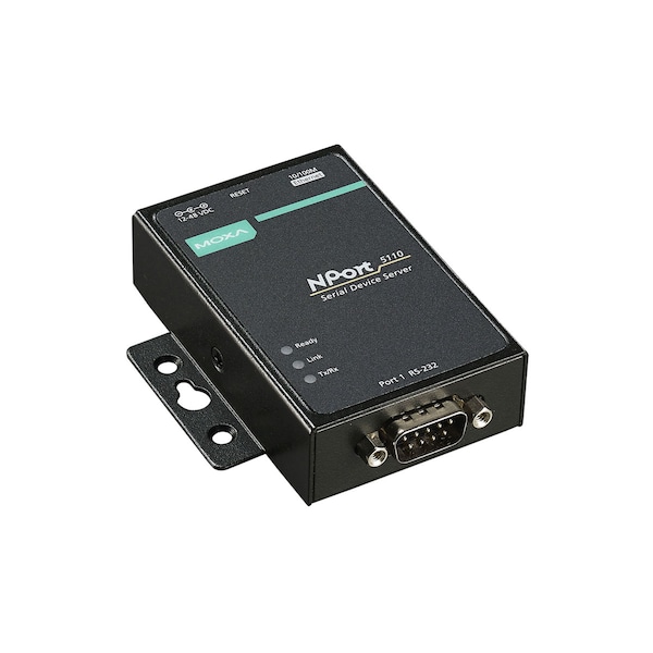 1Port Device Server, 10/100M Eth., Rs-232, Db9 Male, 12-48Vdc, Nport 5110-T